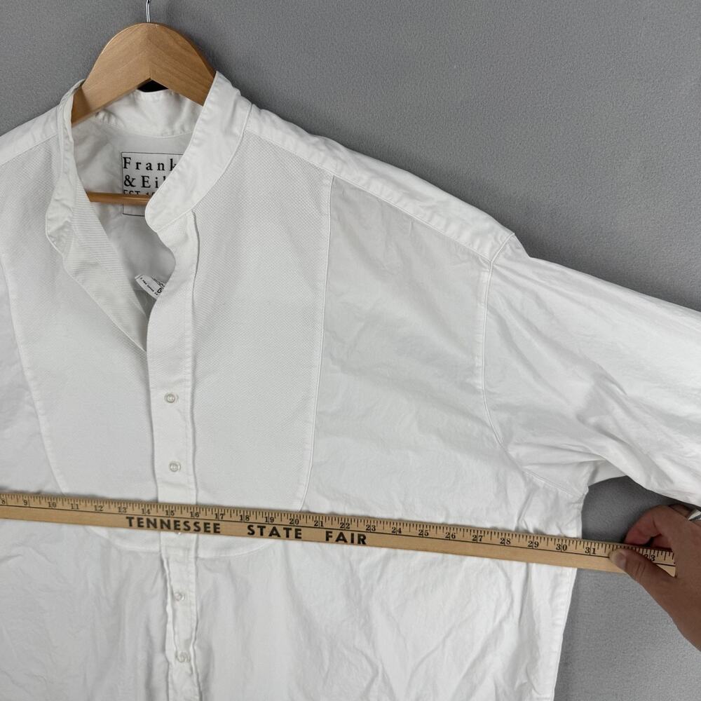 Frank & Eileen Shirt Womens XL White Victoria Bib Front Tunic Button Up Italy - Picture 5 of 8